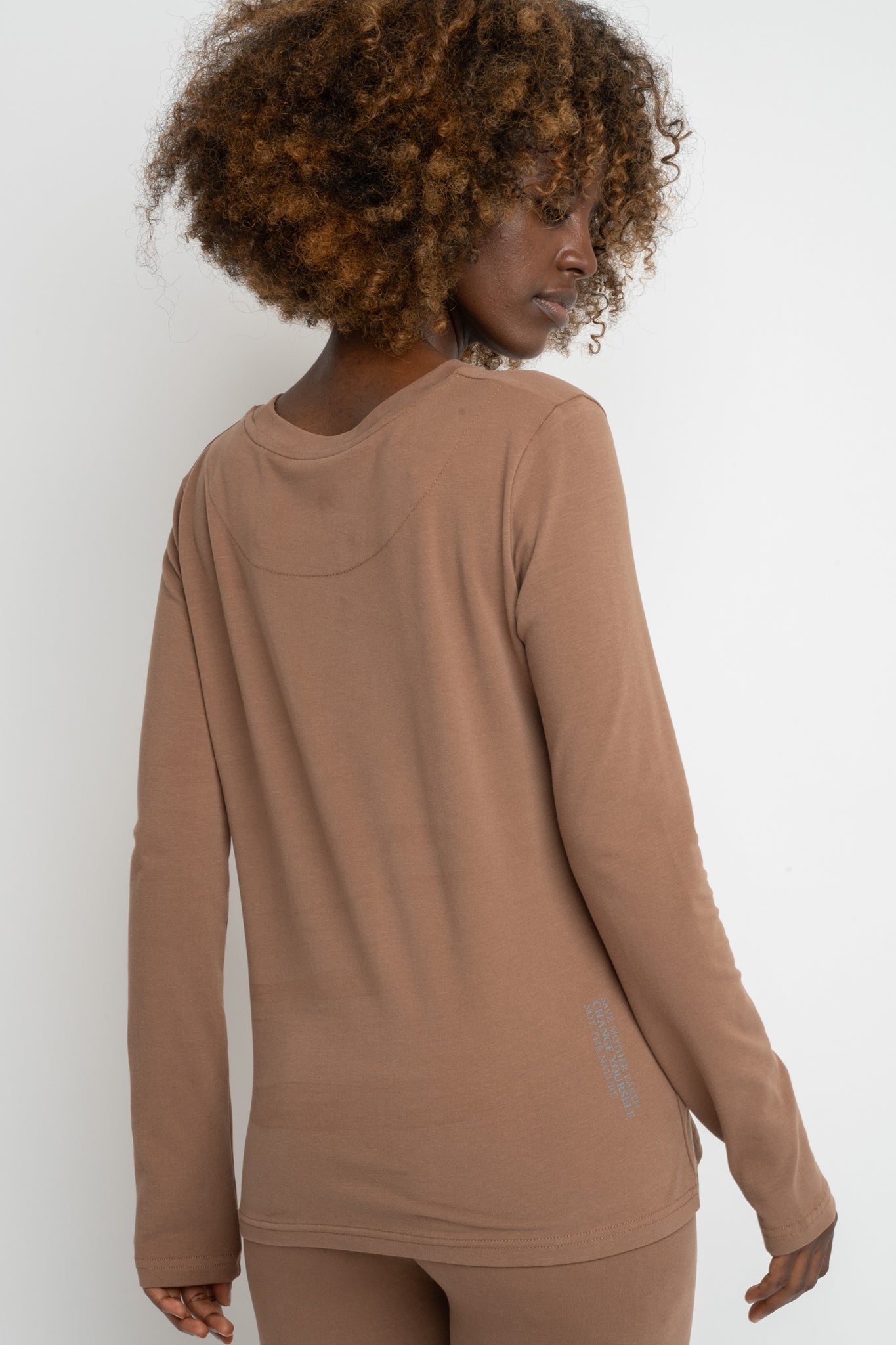 BROWN LONG SLEEVE COTTON TOP – KANDY