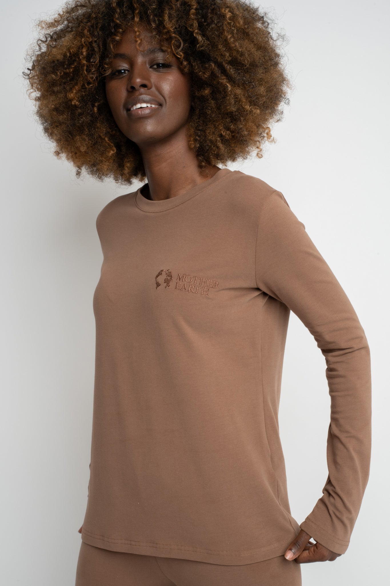 BROWN LONG SLEEVE COTTON TOP – KANDY