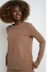 BROWN LONG SLEEVE COTTON TOP – KANDY