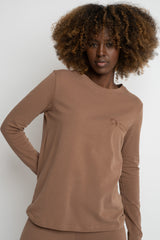 BROWN LONG SLEEVE COTTON TOP – KANDY