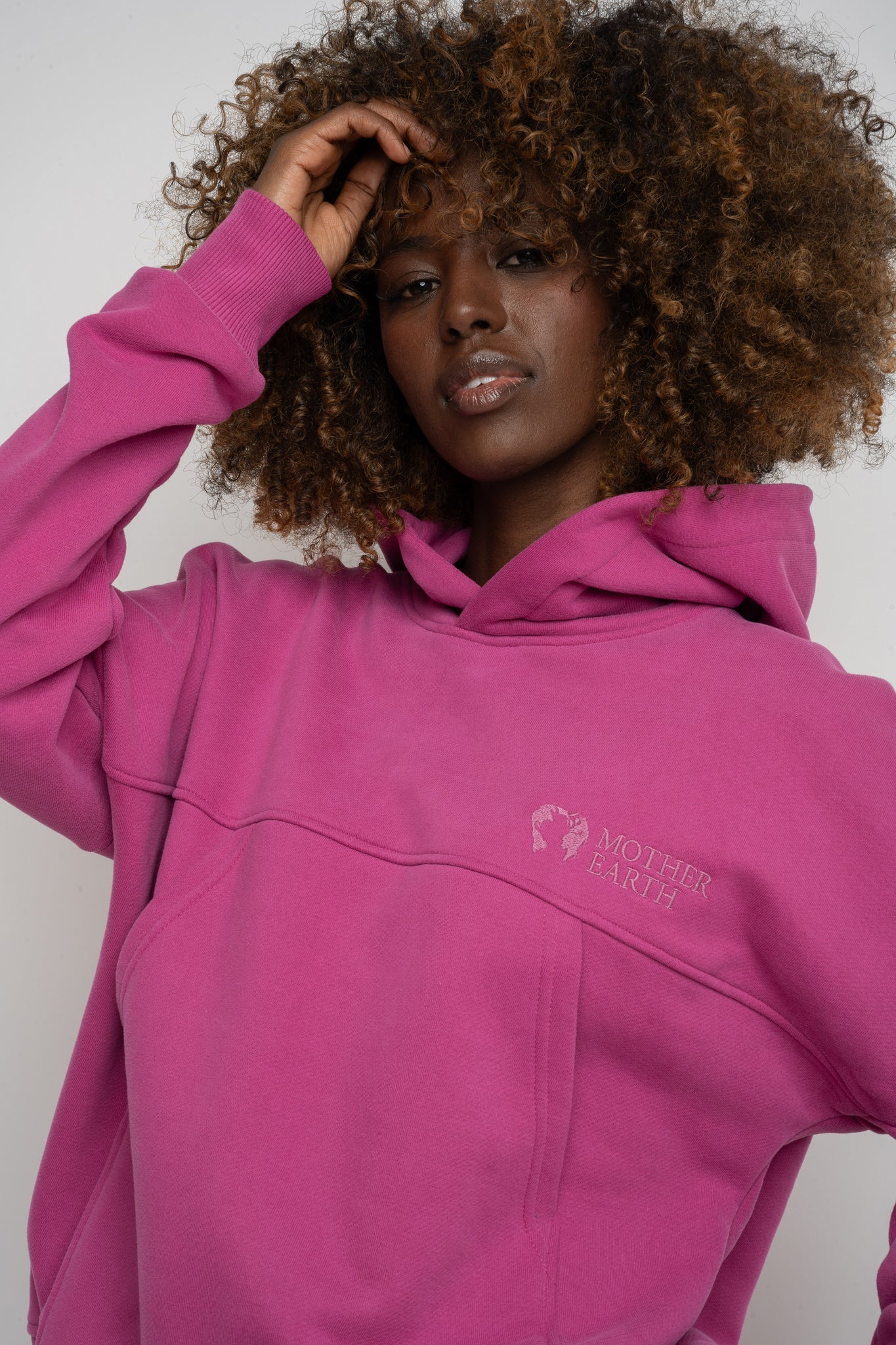 HOODED SWEATSHIRT PINK – MURIA