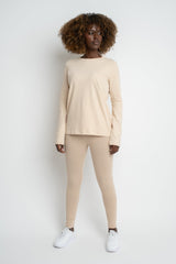 BEIGE LONG SLEEVE COTTON TOP – KANDY