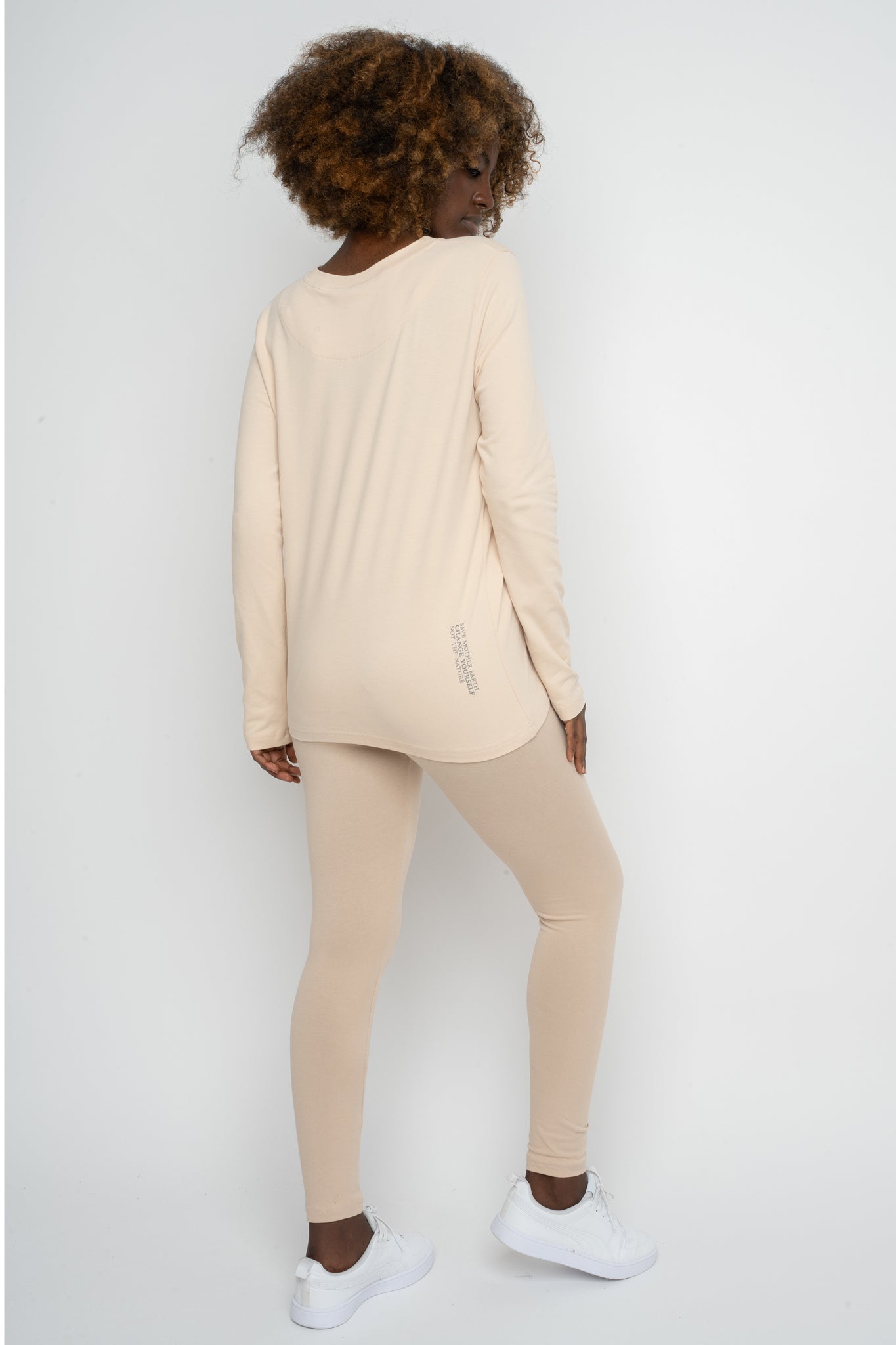BEIGE LONG SLEEVE COTTON TOP – KANDY