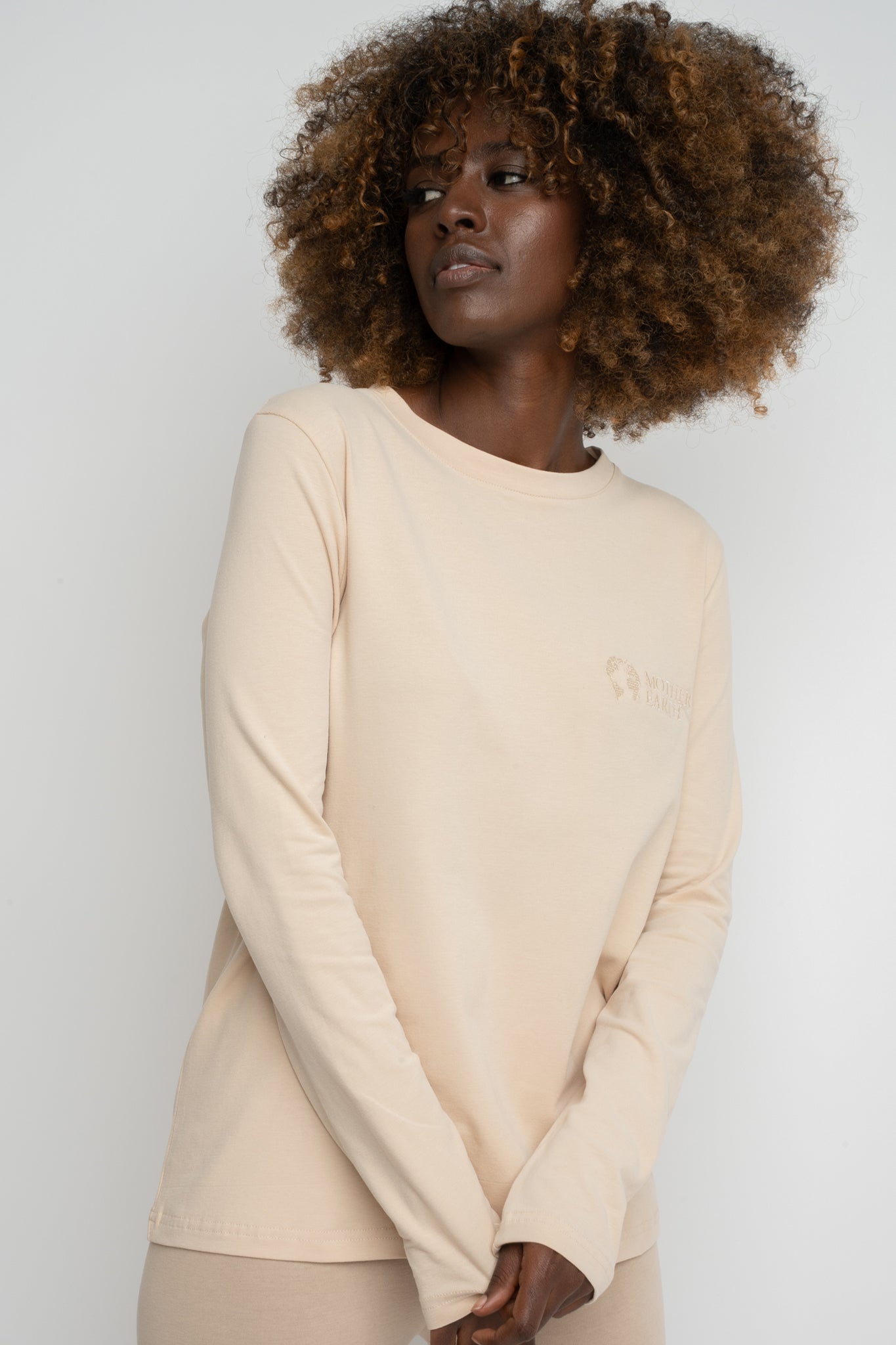 BEIGE LONG SLEEVE COTTON TOP – KANDY