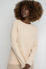 BEIGE LONG SLEEVE COTTON TOP – KANDY