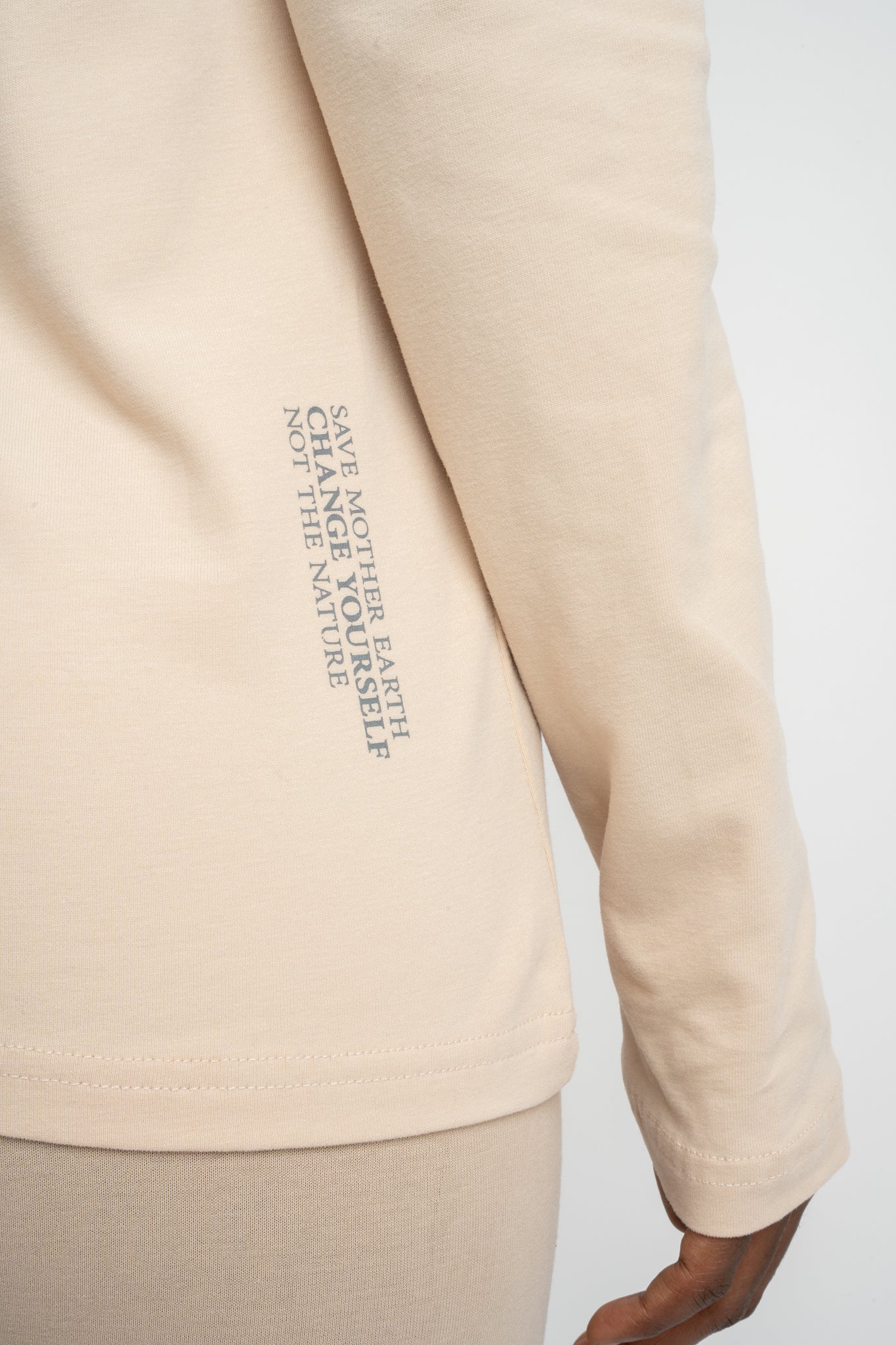BEIGE LONG SLEEVE COTTON TOP – KANDY