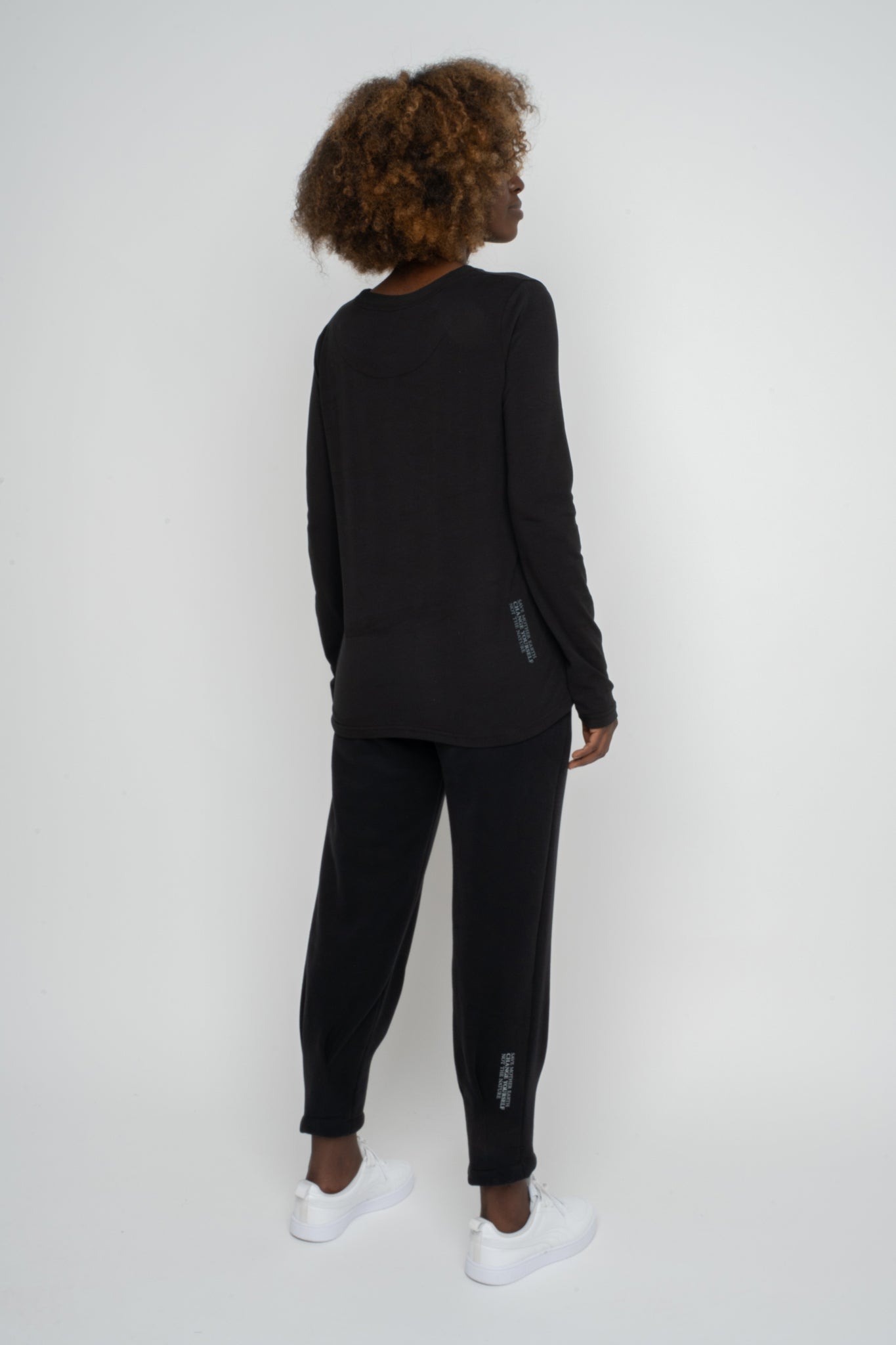 BLACK LONG SLEEVE COTTON TOP – KANDY