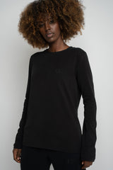 BLACK LONG SLEEVE COTTON TOP – KANDY