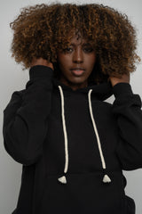 BLACK HOODED SWEATSHIRT - MOHELI