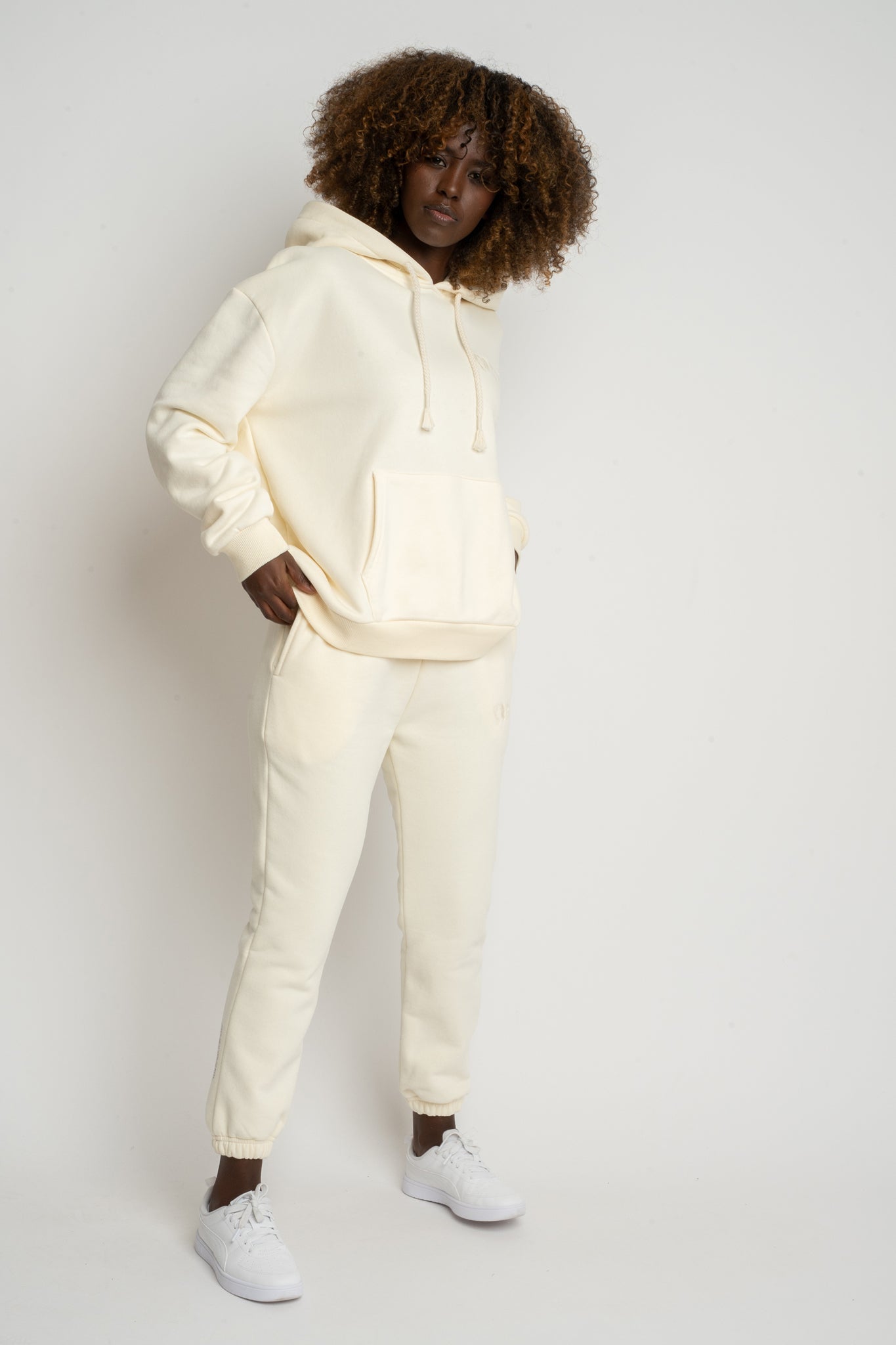 ECRU HOODED SWEATSHIRT - MOHELI