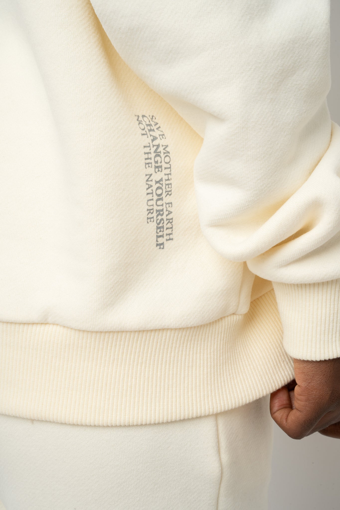 ECRU HOODED SWEATSHIRT - MOHELI