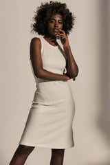 FITTED STRAPPY DRESS ECRU – ANJOU