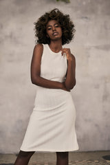 FITTED STRAPPY DRESS LIGHT GRAY – ANJOU