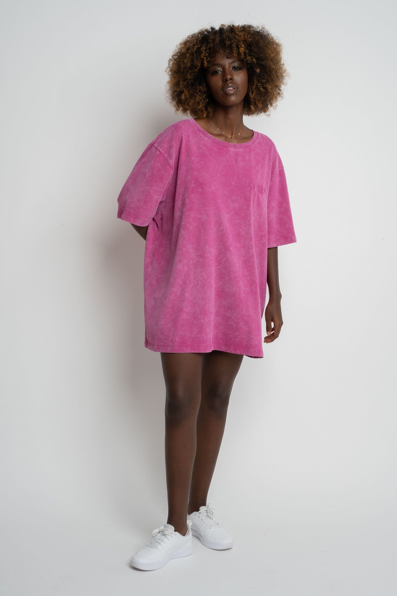T-SHIRT WITH WASHED EFFECT PINK - ARETE