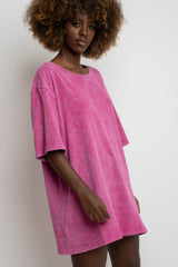 T-SHIRT WITH WASHED EFFECT PINK - ARETE