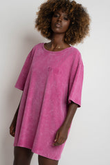 T-SHIRT WITH WASHED EFFECT PINK - ARETE