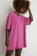 T-SHIRT WITH WASHED EFFECT PINK - ARETE