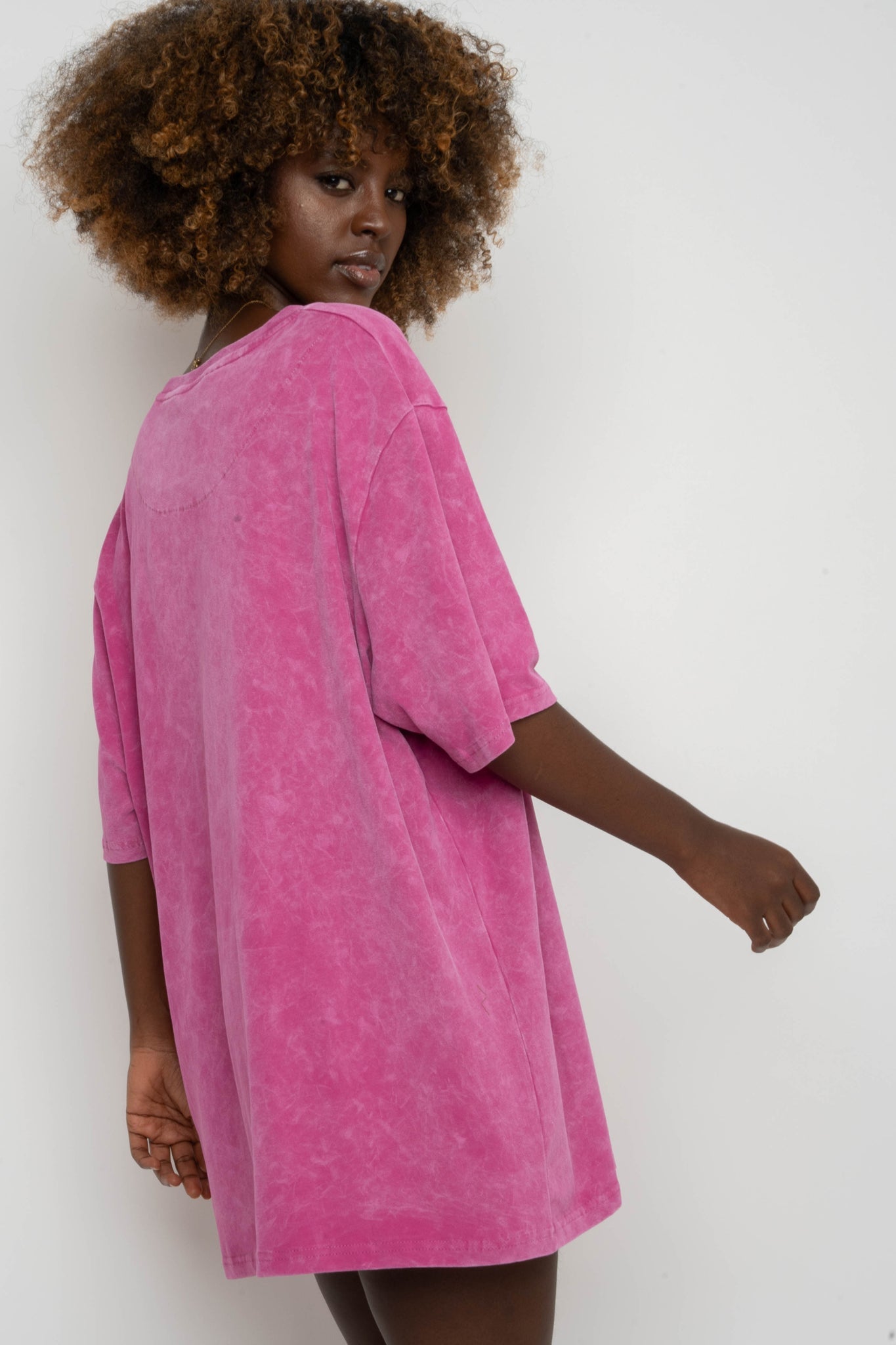 T-SHIRT WITH WASHED EFFECT PINK - ARETE