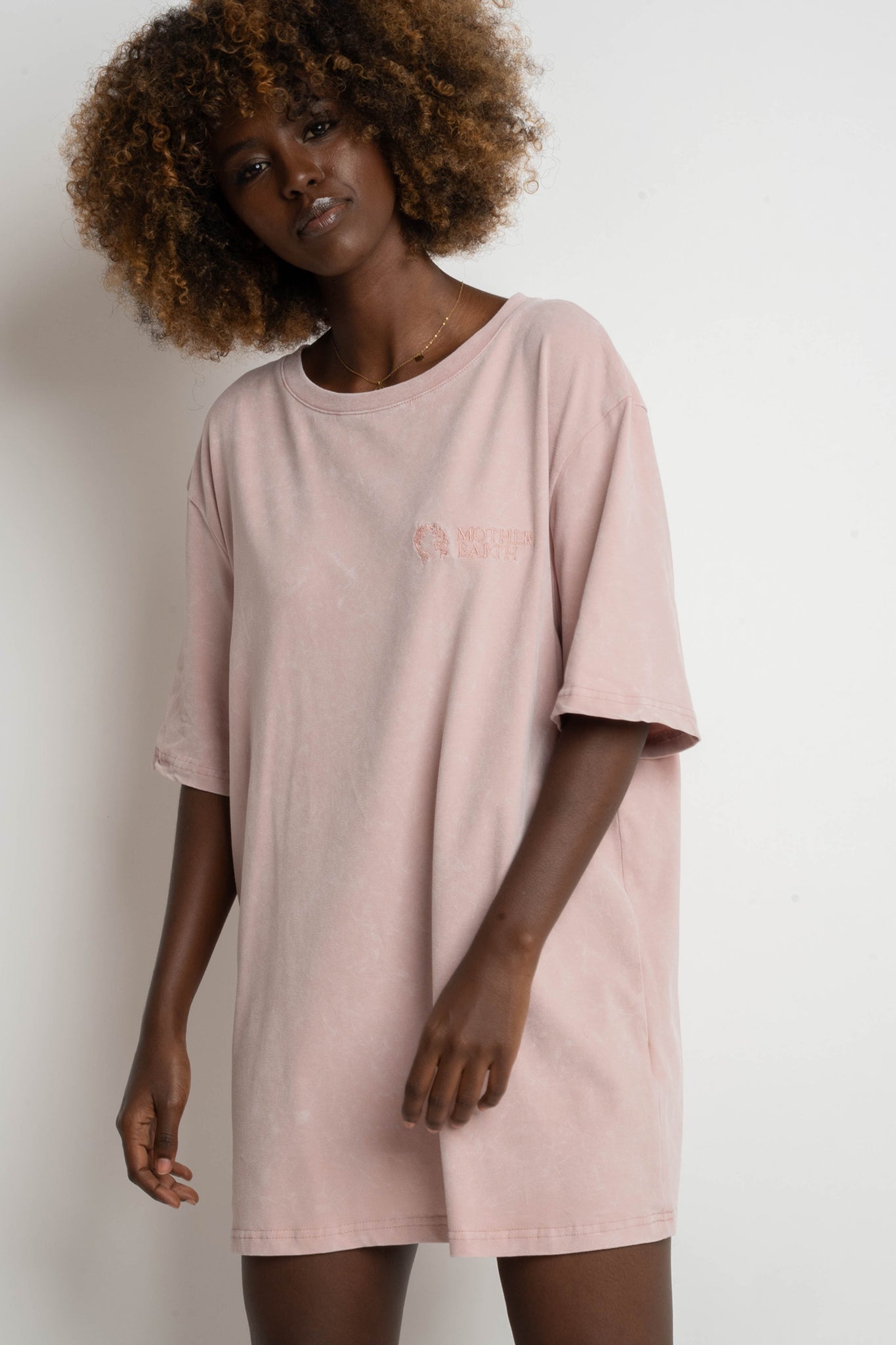 T-SHIRT WITH WASHED EFFECT LIGHT PINK - ARETE
