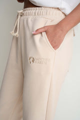 LIGHT BEIGE JOGGER SWEATPANTS - BEGERA