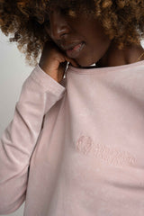 LONG SLEEVE WASHED EFFECT TOP LIGHT PINK - POLIKSENA