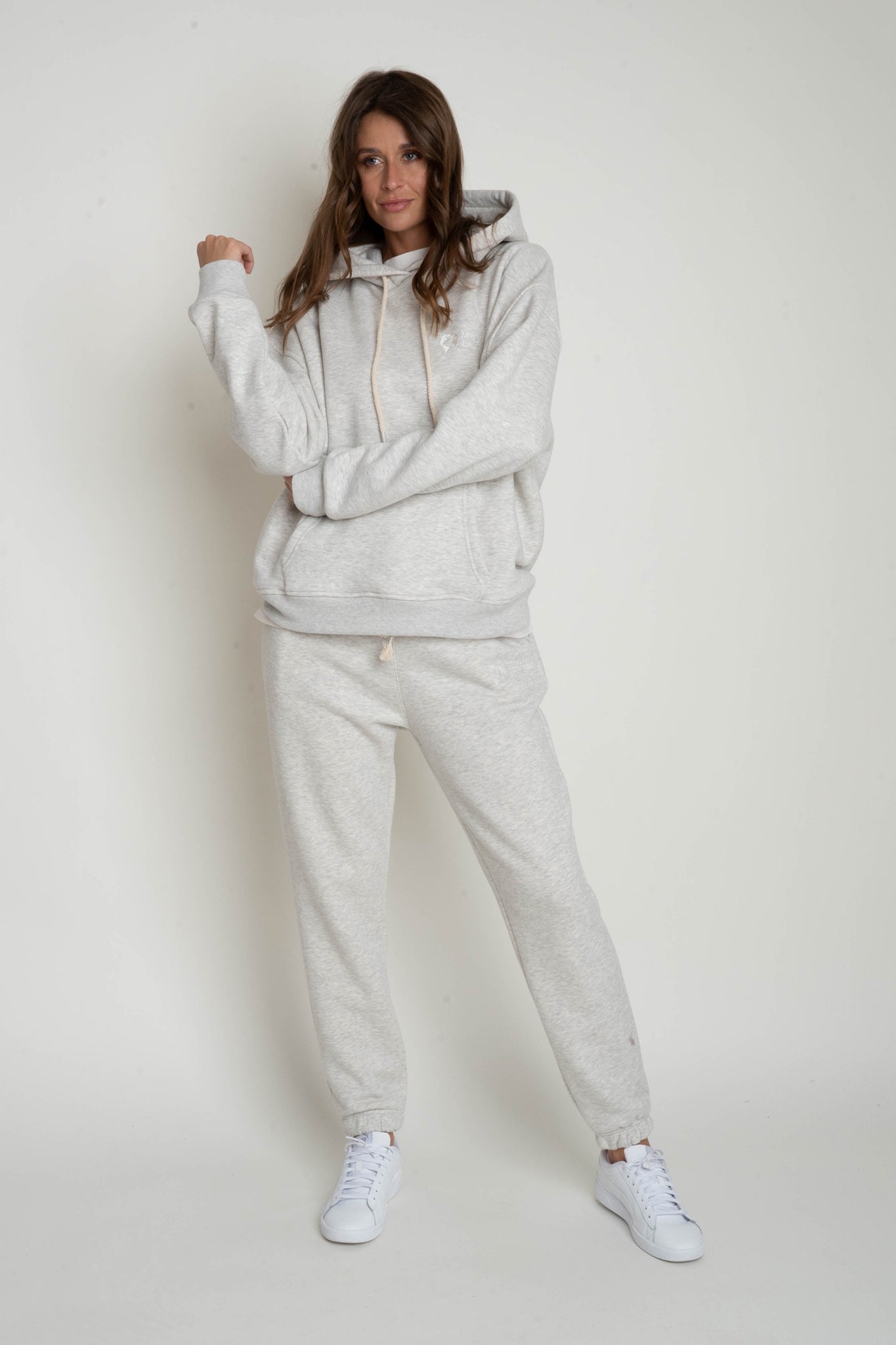 LIGHT GRAY HOODED SWEATSHIRT - MOHELI