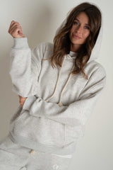 LIGHT GRAY HOODED SWEATSHIRT - MOHELI