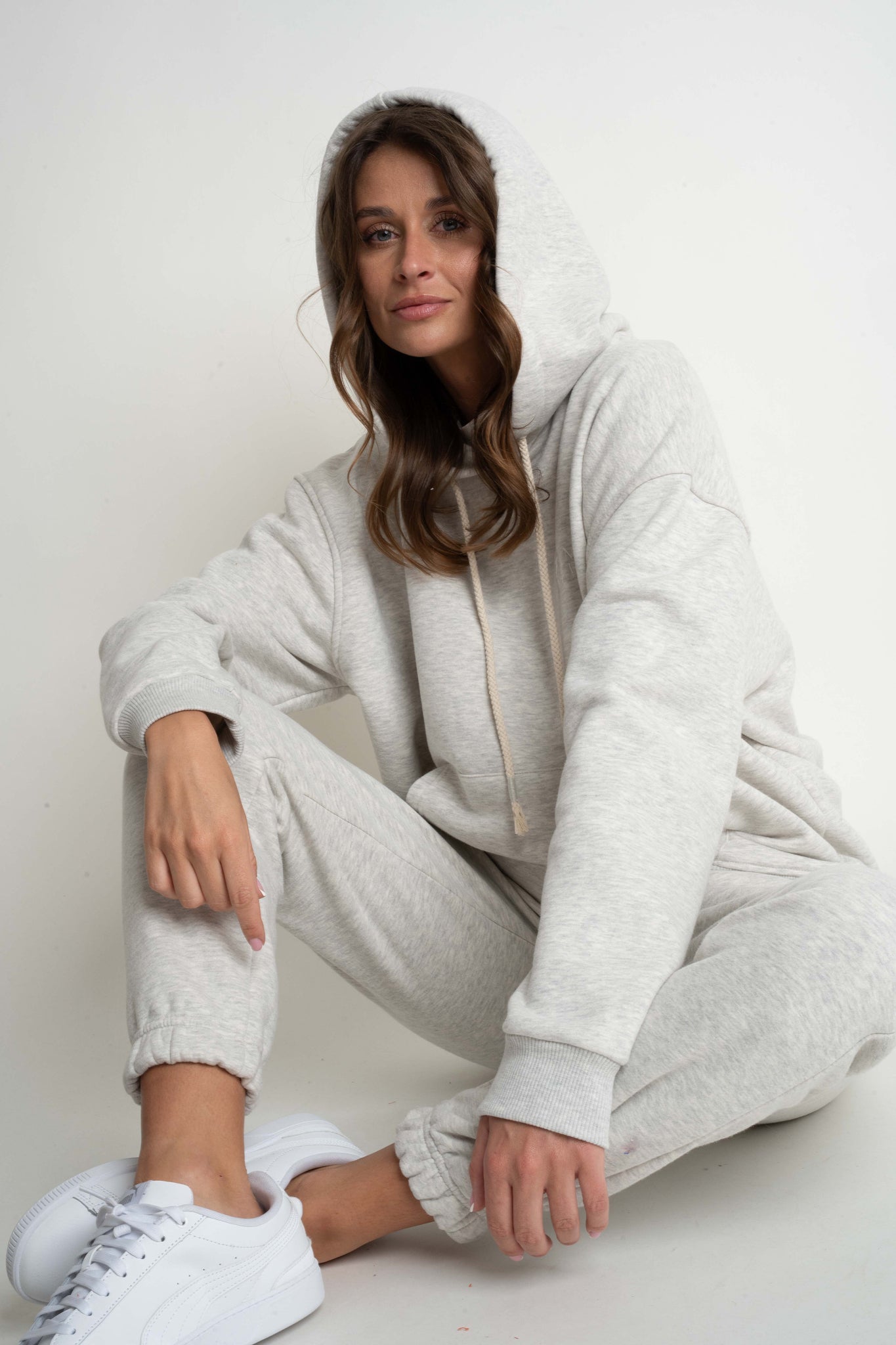 LIGHT GRAY HOODED SWEATSHIRT - MOHELI