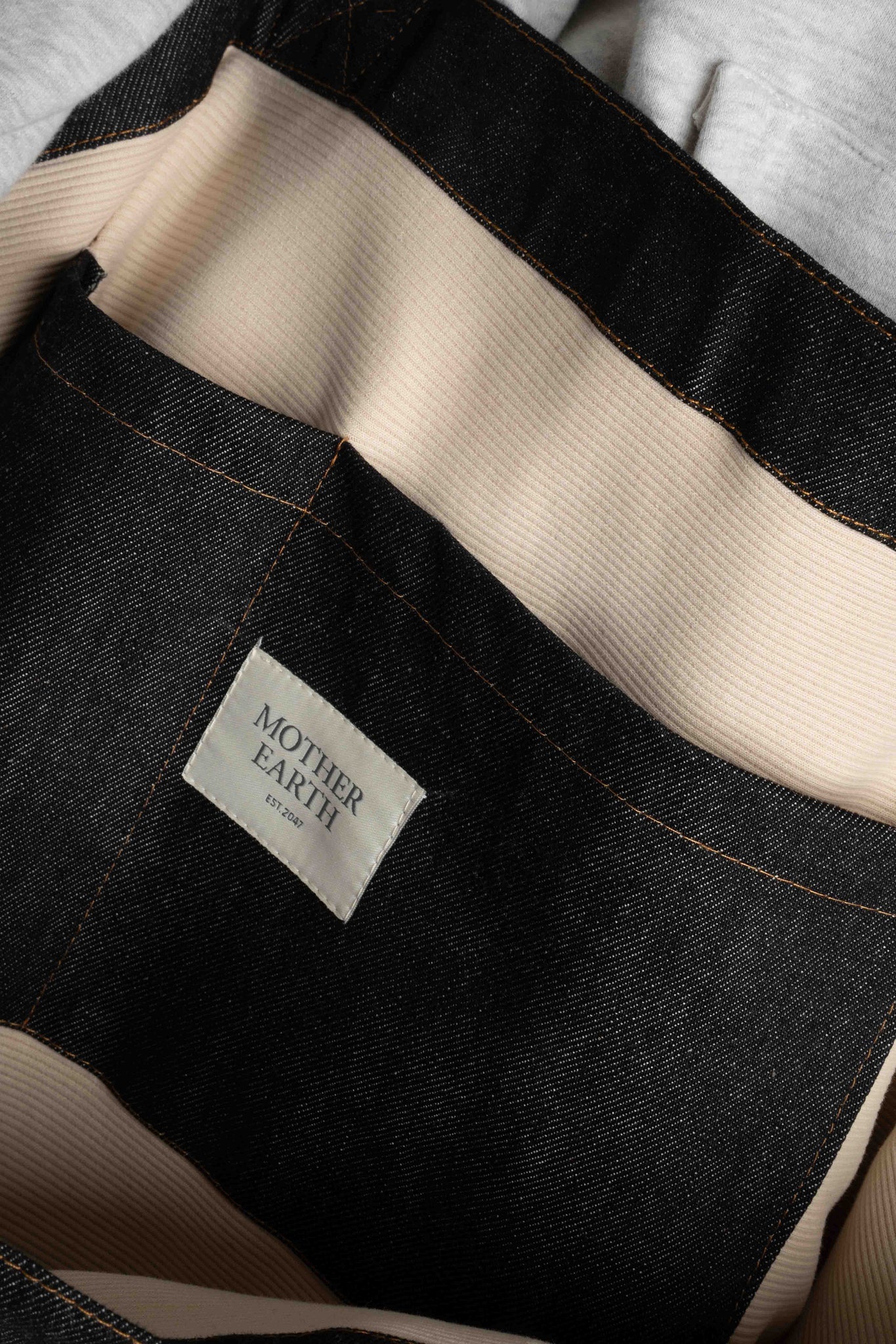 DENIM SHOPPER BAG BLACK - LIDO