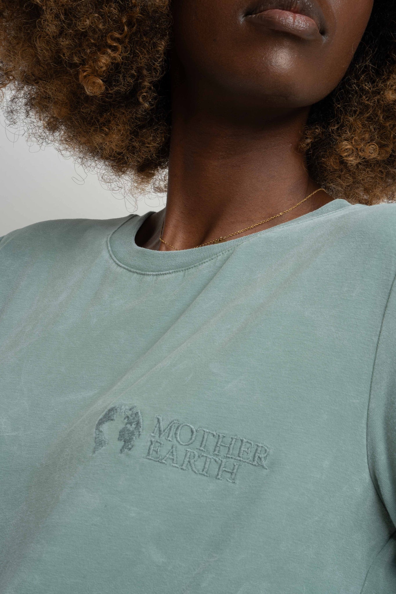 LONG SLEEVE WASHED EFFECT TOP TURQUOISE - POLIKSENA