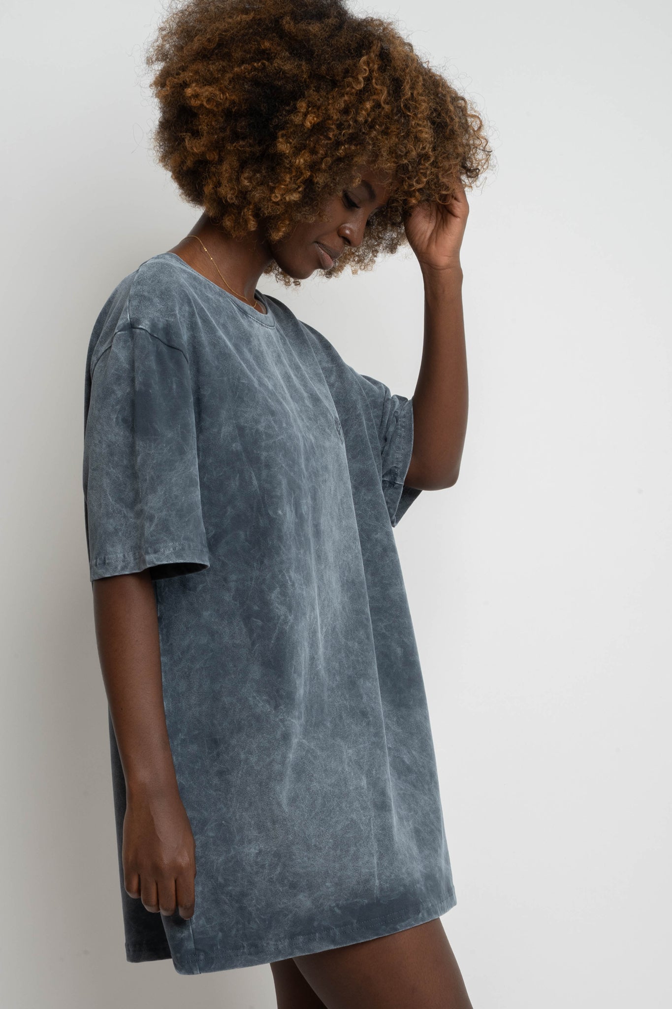 T-SHIRT WITH WASHED EFFECT GRAPHITE - ARETE