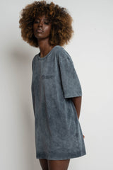 T-SHIRT WITH WASHED EFFECT GRAPHITE - ARETE