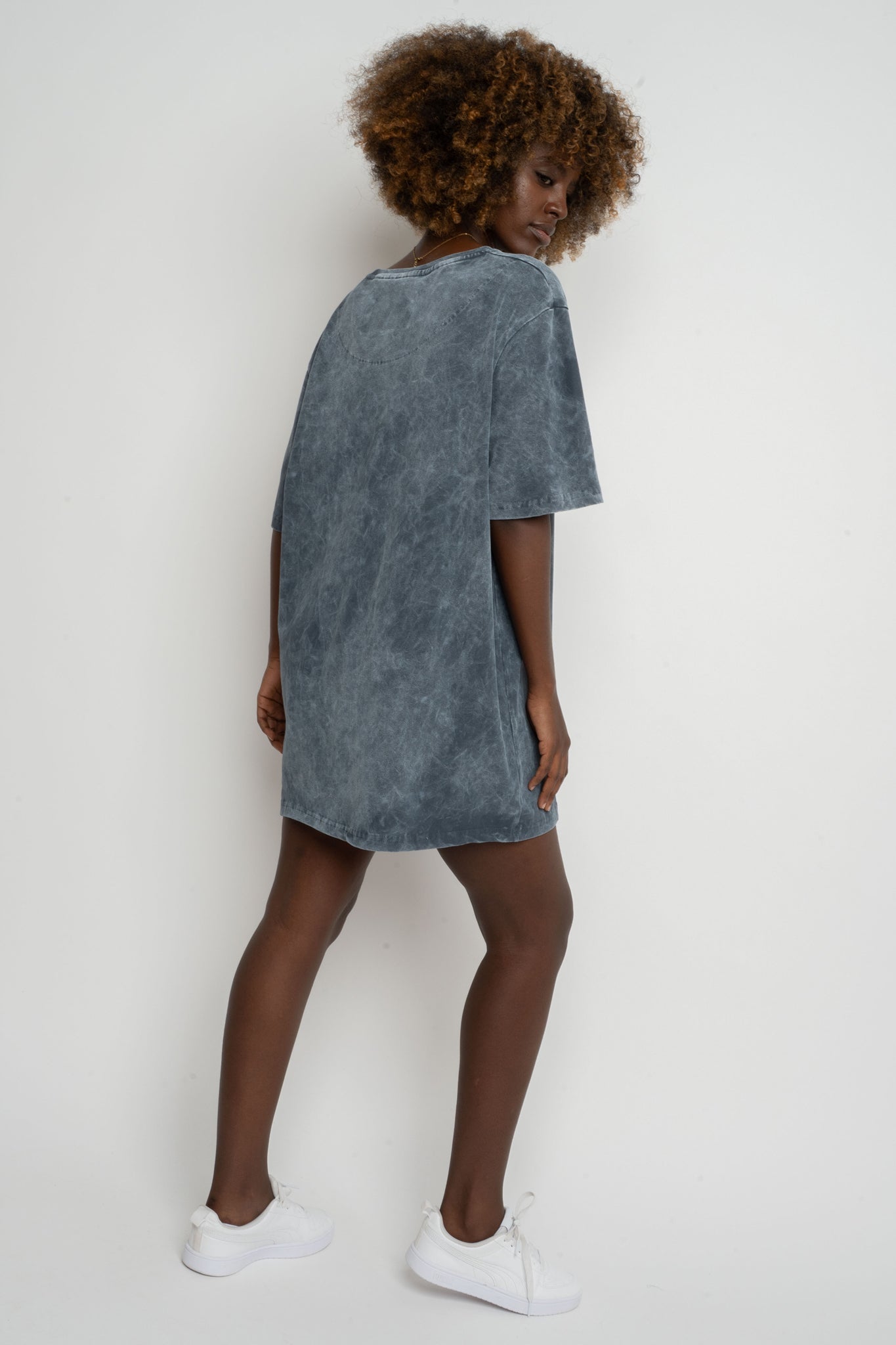 T-SHIRT WITH WASHED EFFECT GRAPHITE - ARETE