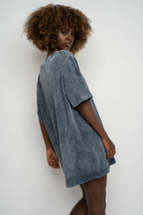 T-SHIRT WITH WASHED EFFECT GRAPHITE - ARETE
