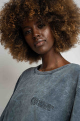 T-SHIRT WITH WASHED EFFECT GRAPHITE - ARETE