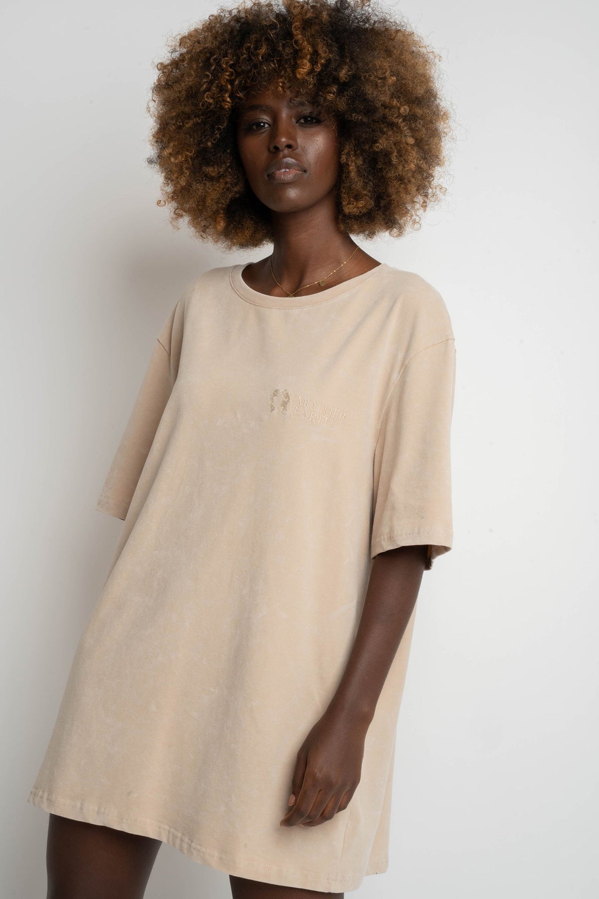 T-SHIRT WITH WASHED EFFECT BEIGE - ARETE