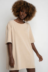 T-SHIRT WITH WASHED EFFECT BEIGE - ARETE