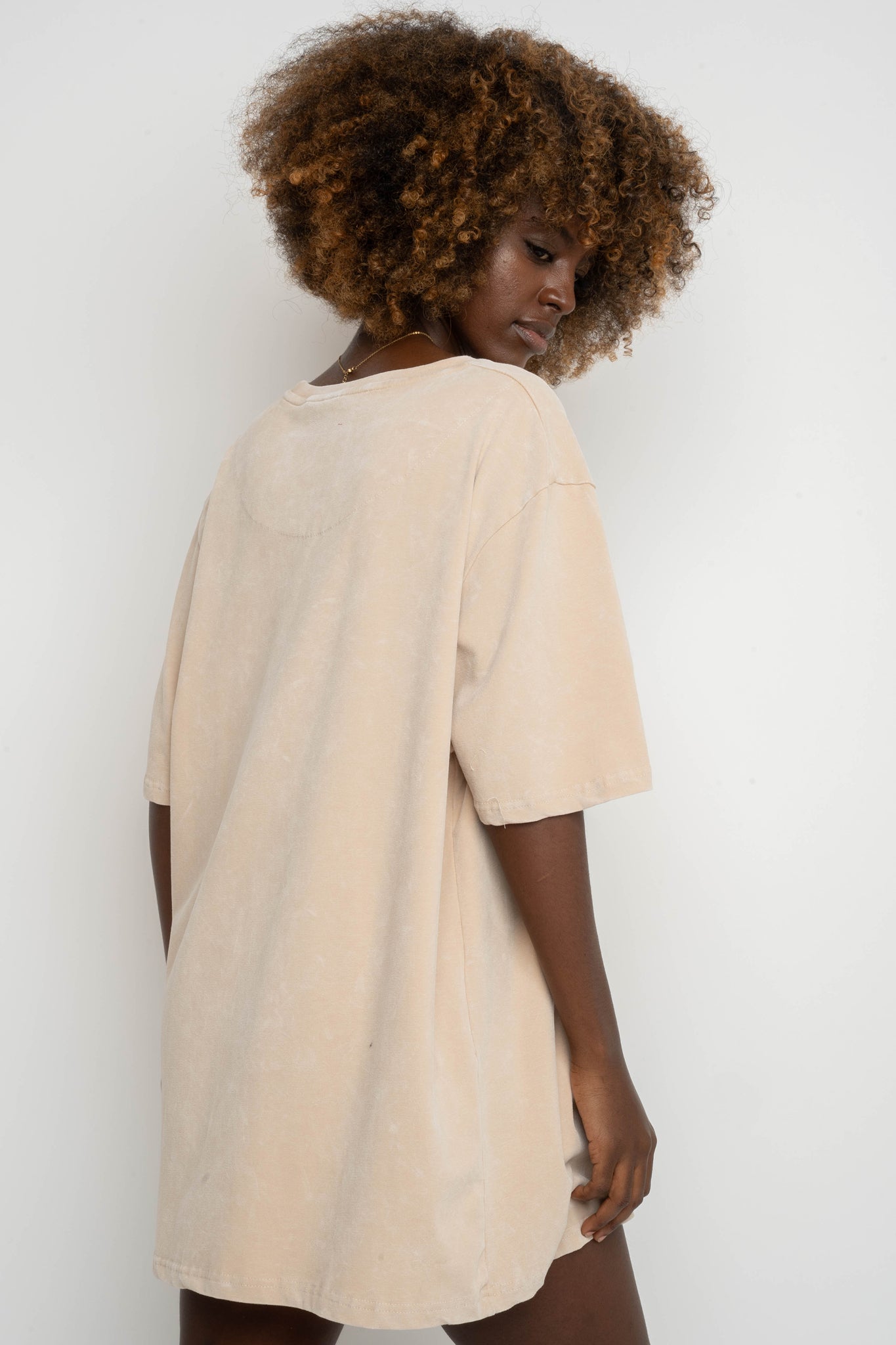 T-SHIRT WITH WASHED EFFECT BEIGE - ARETE