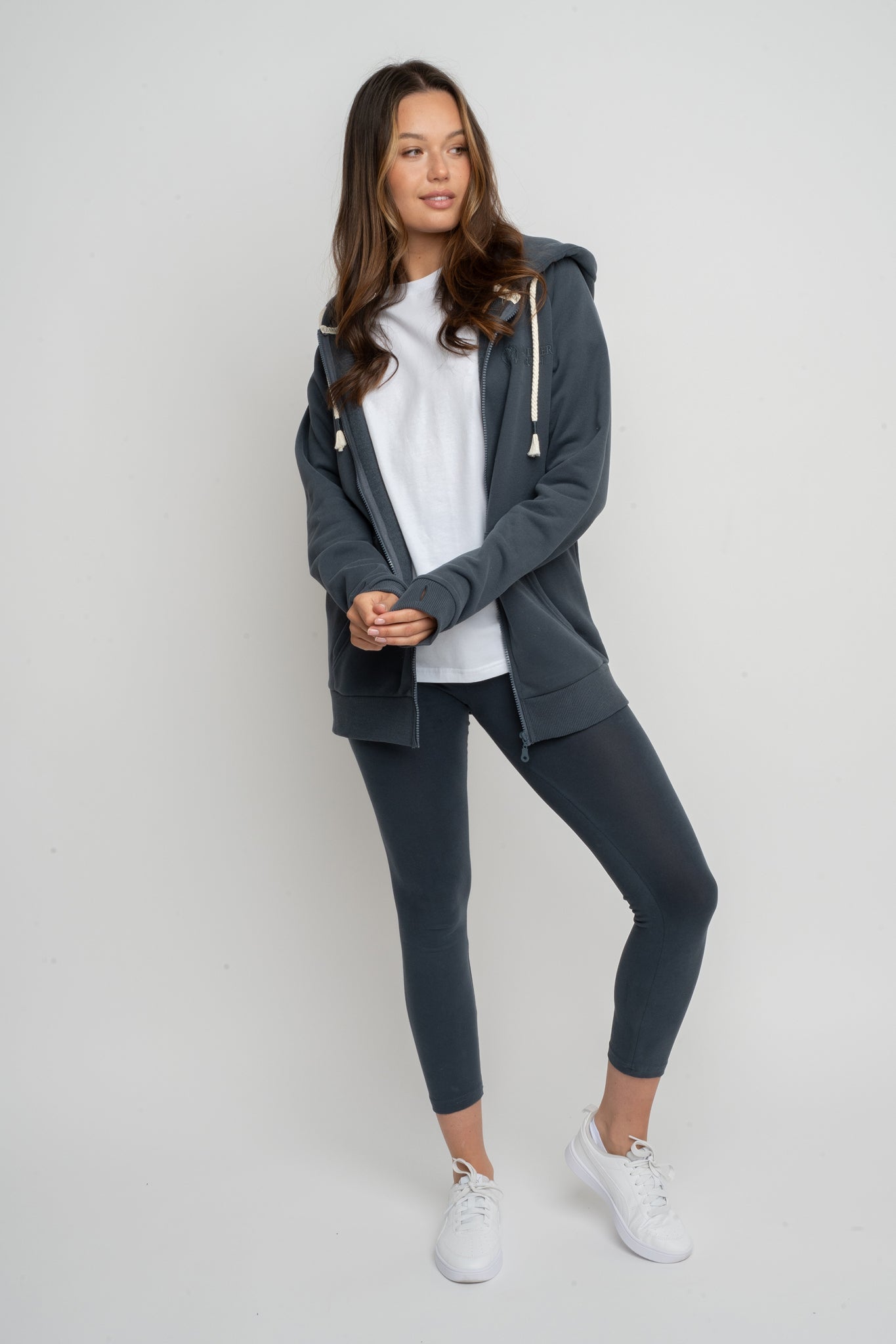 GRAPHITE ZIP-UP HOODIE - ZANZIBAR