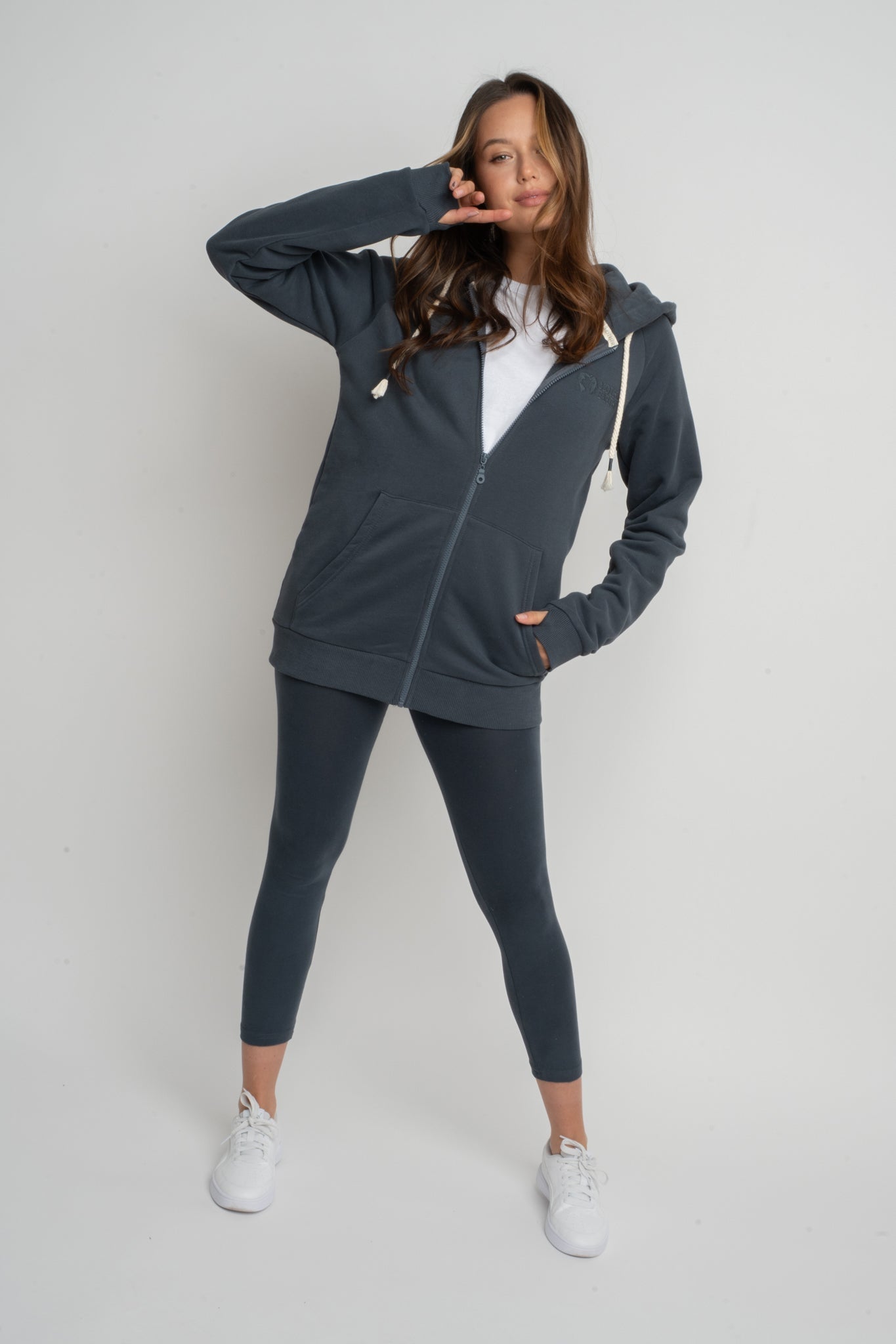 GRAPHITE ZIP-UP HOODIE - ZANZIBAR