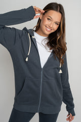 GRAPHITE ZIP-UP HOODIE - ZANZIBAR