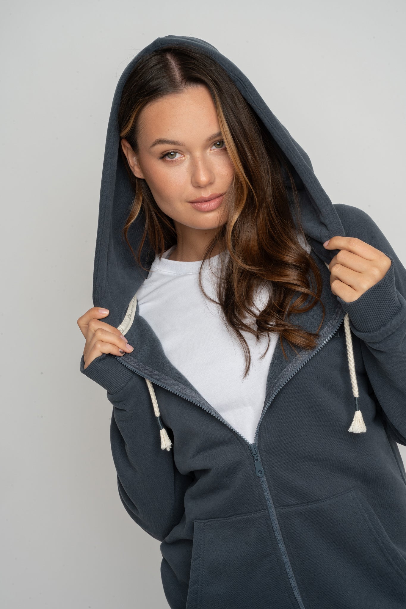 GRAPHITE ZIP-UP HOODIE - ZANZIBAR