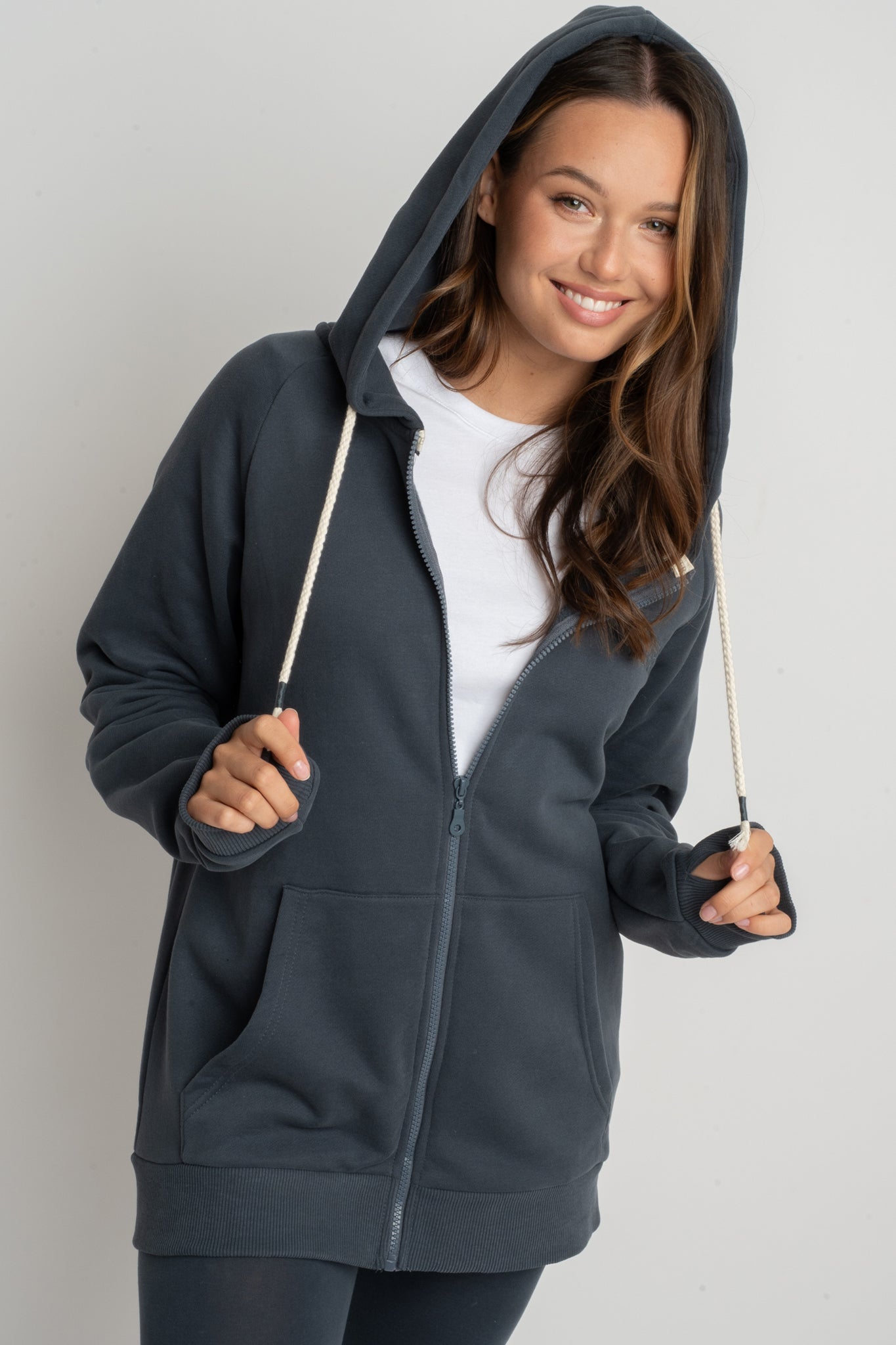 GRAPHITE ZIP-UP HOODIE - ZANZIBAR