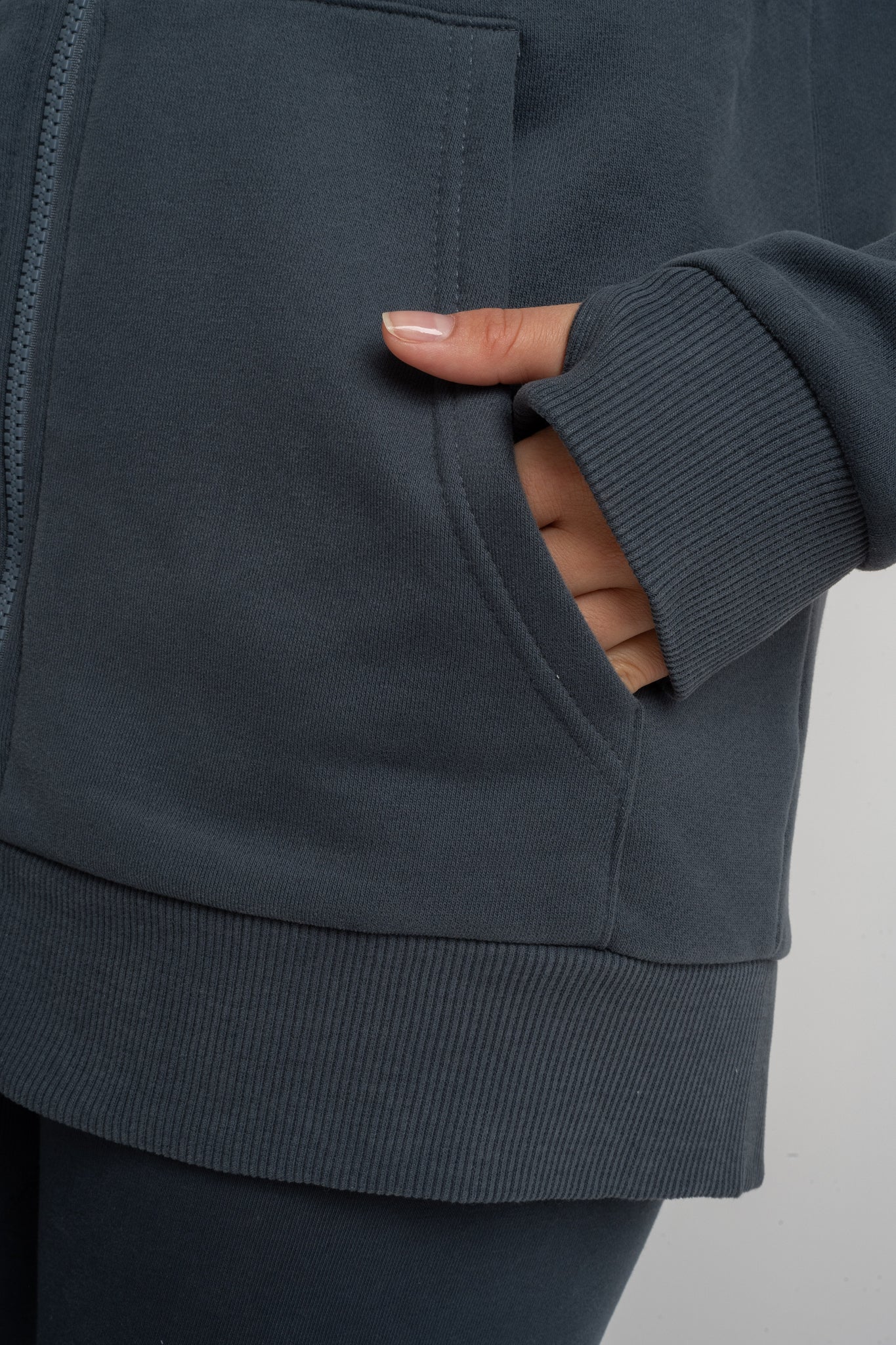 GRAPHITE ZIP-UP HOODIE - ZANZIBAR