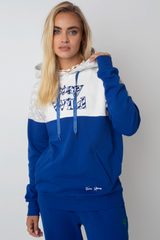 Kapuzen -Sweatshirt in Weiß und Blau mit "Stay Wild" Text - Nemos