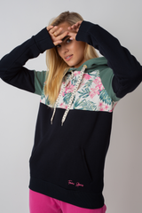 Kapuzen -Sweatshirt in Marineblau mit Blumendruck - Nemos