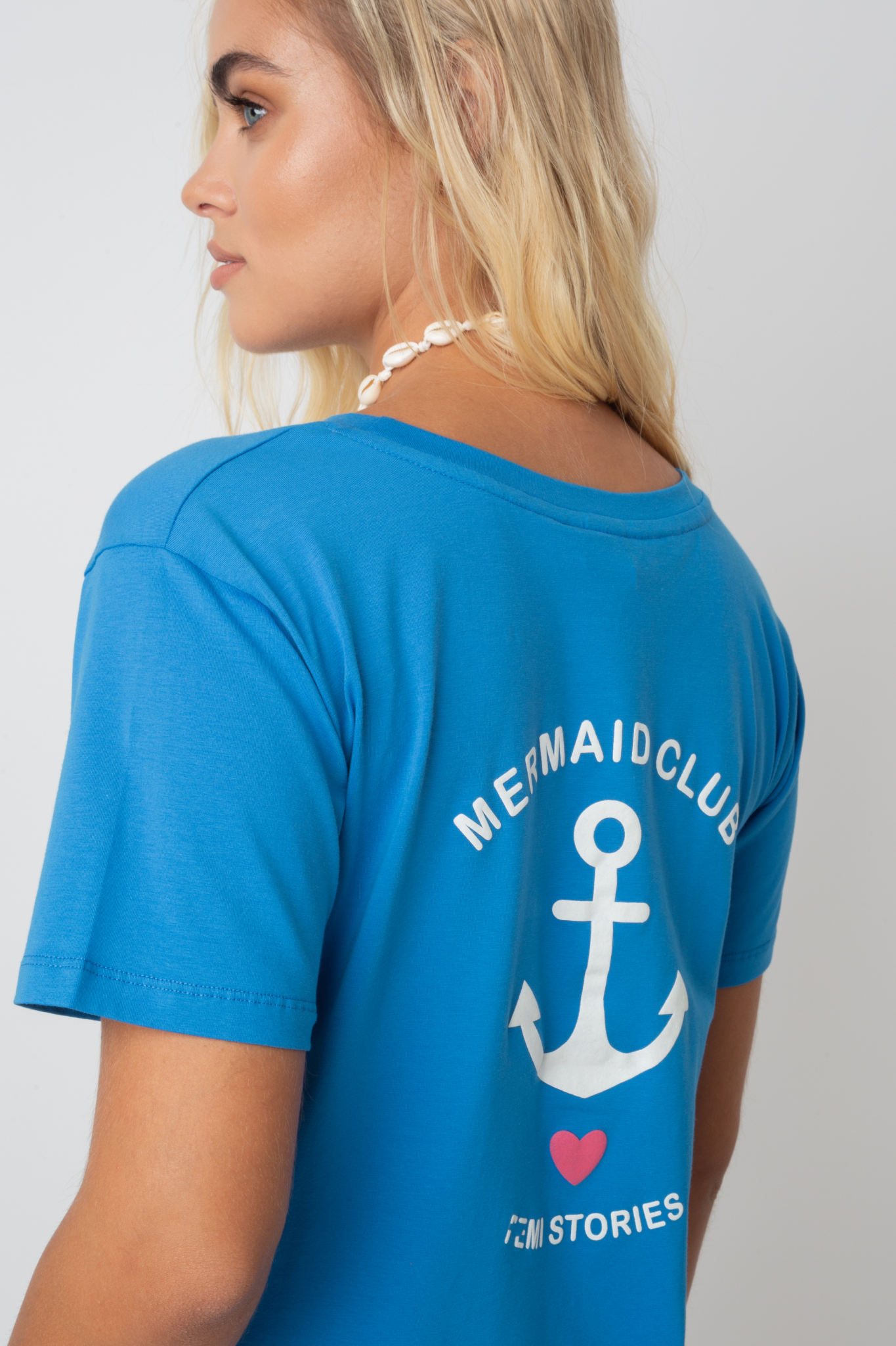 Mermaid Club Blue T -Shirt mit Ecru -Print - Manuel