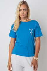 Mermaid Club Blue T -Shirt mit Ecru -Print - Manuel