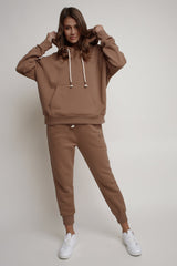 BROWN HOODED SWEATSHIRT - MOHELI