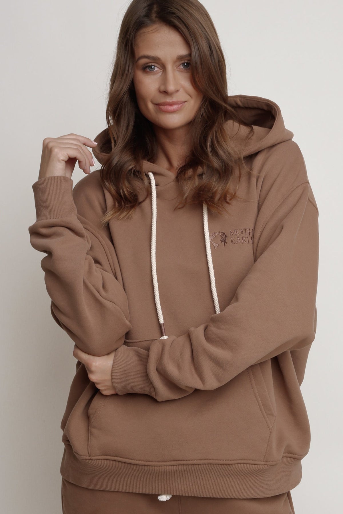 BROWN HOODED SWEATSHIRT - MOHELI